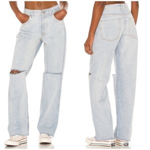 GRLFRND Bella Low Rise Boyfriend Jeans Distressed Echo Park Light Wash  NWT